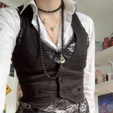 BXOXO Gothic Retro Button Down Fit Jacket Vest Solid Aesthetic Vintage Fairycore Grunge Slim Tank Tops Sleeveless Punk Style Waistcoat